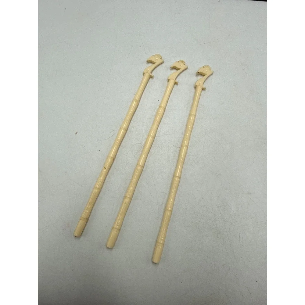 Vintage Seagrams 7 Crown Swizzle Sticks Faux Bamboo Plastic Stirrers Set of 3